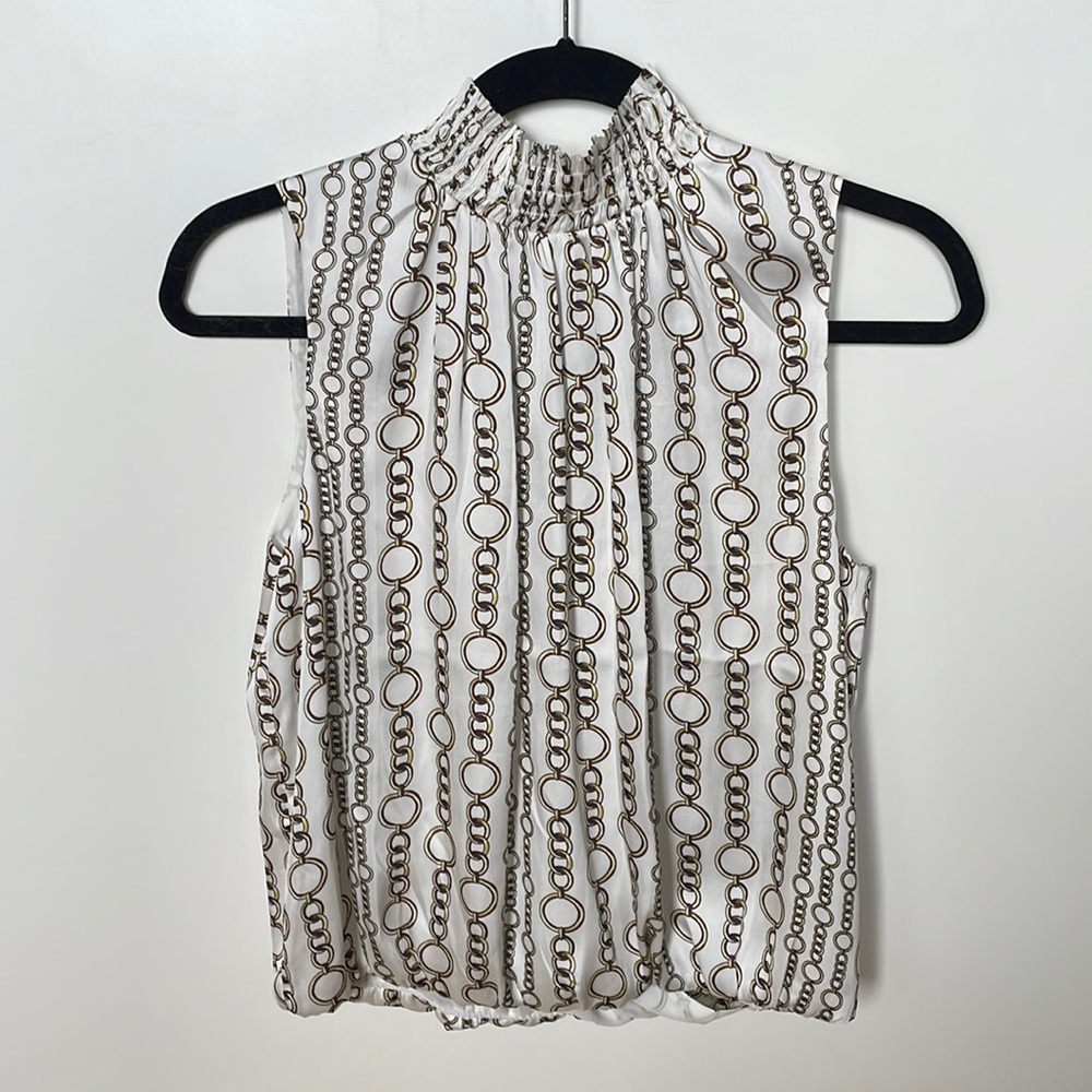Banana republic gold and brown chain top